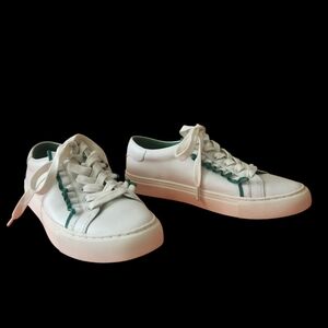 Womens Tory Burch White and Green Sneakers
